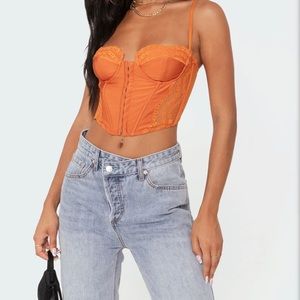 Edikted payton orange corset top